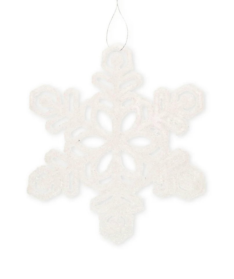 Silver Glitter Snowflake Christmas Ornaments, 3.94 in, 20 Count, by Holiday Time