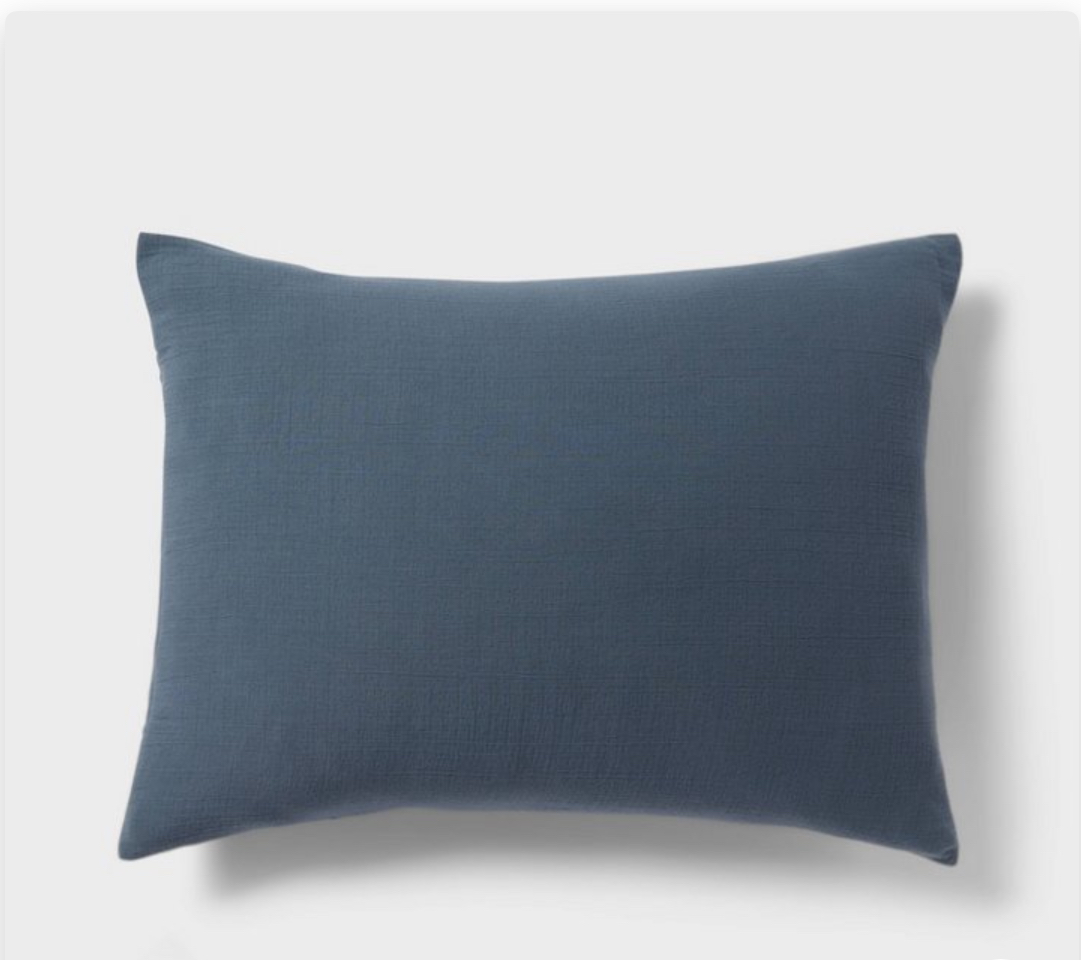 Standard Luxe Matelasee Coverlet Pillow Sham Slate Blue - Threshold