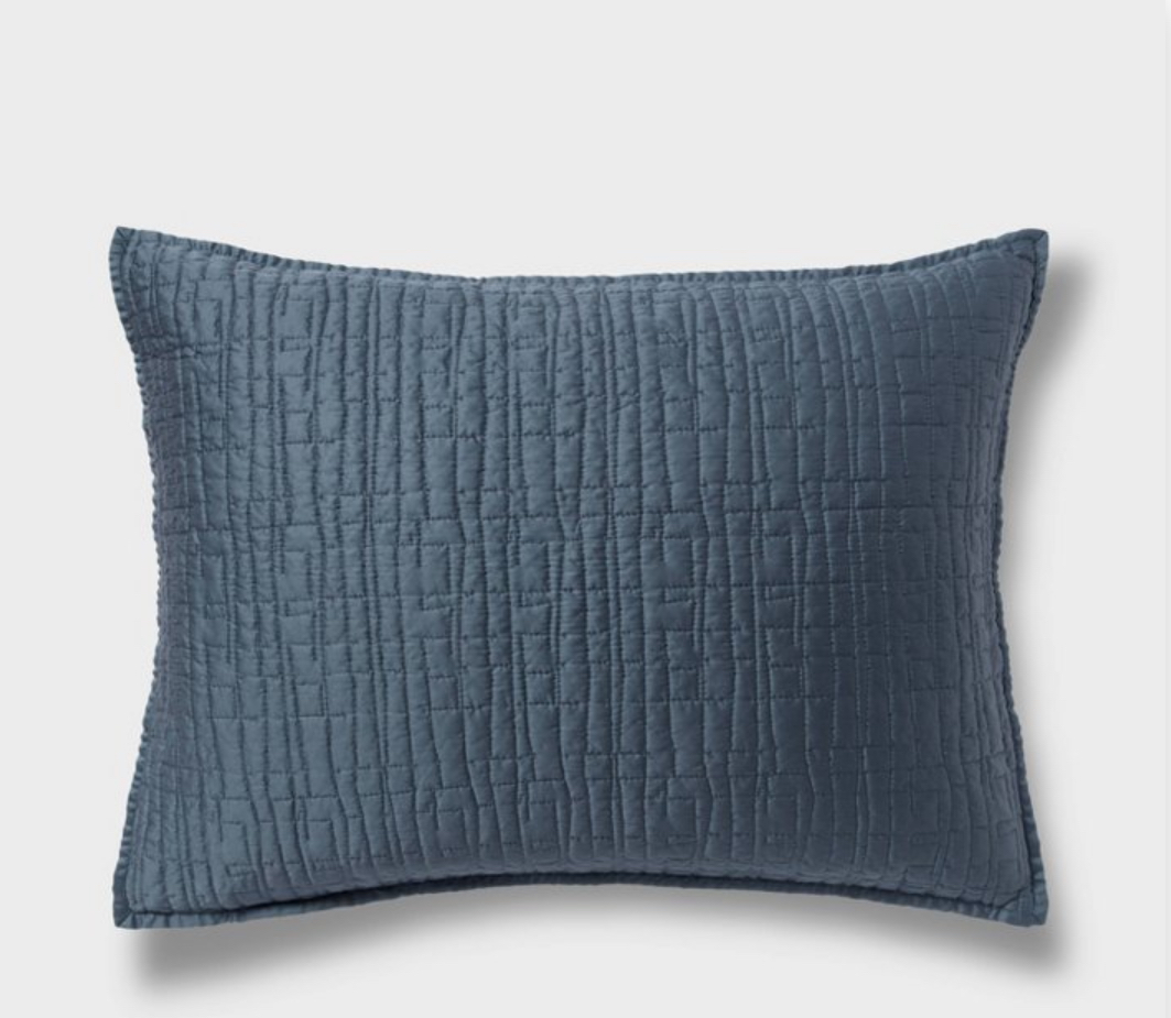 Standard Tencel Quilt Sham Slate Blue- Threshold cooling woven Lyocell