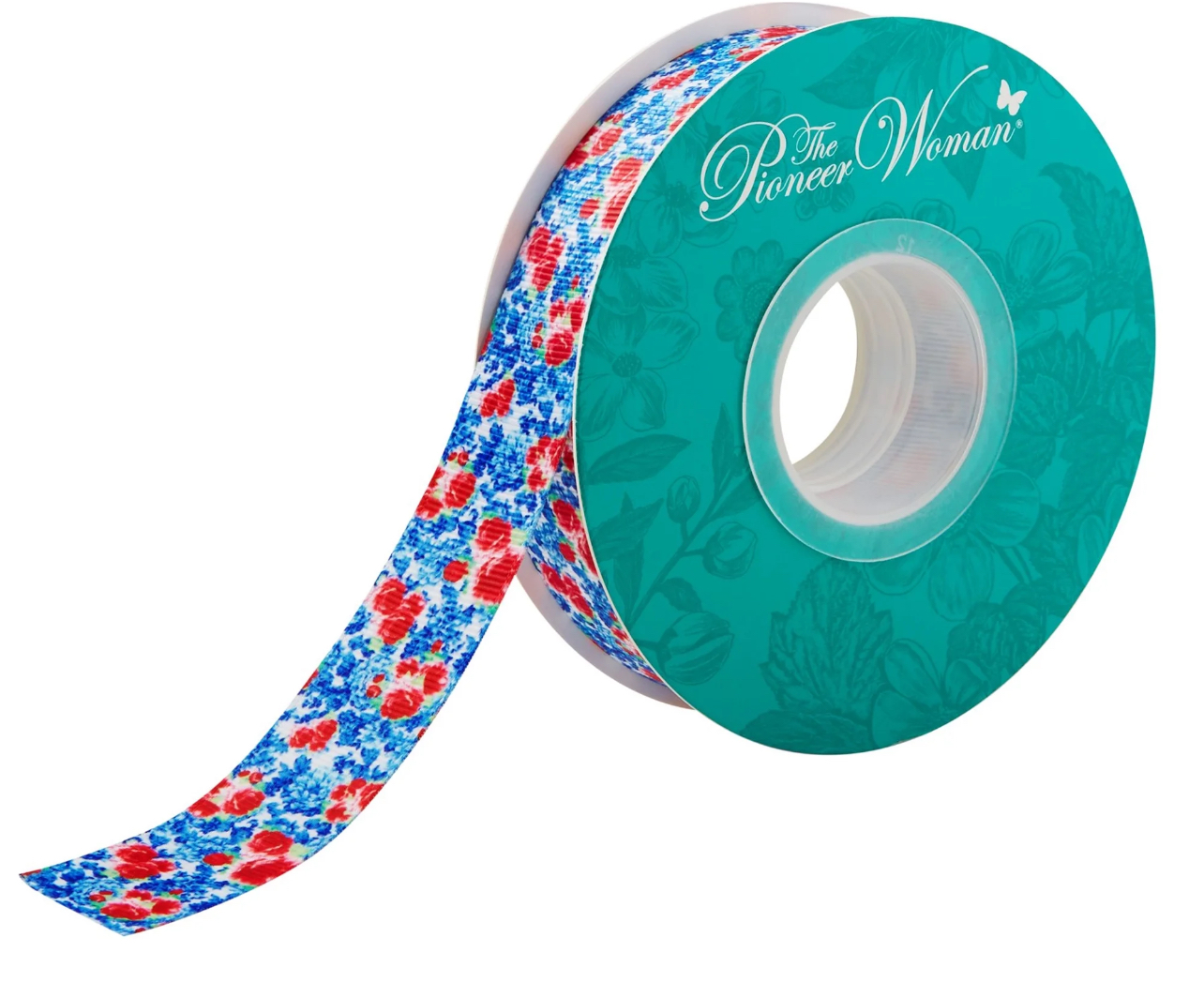 The Pioneer Woman Polyester Heritage Floral Grosgrain Ribbon, 7/8" x 3 Yards