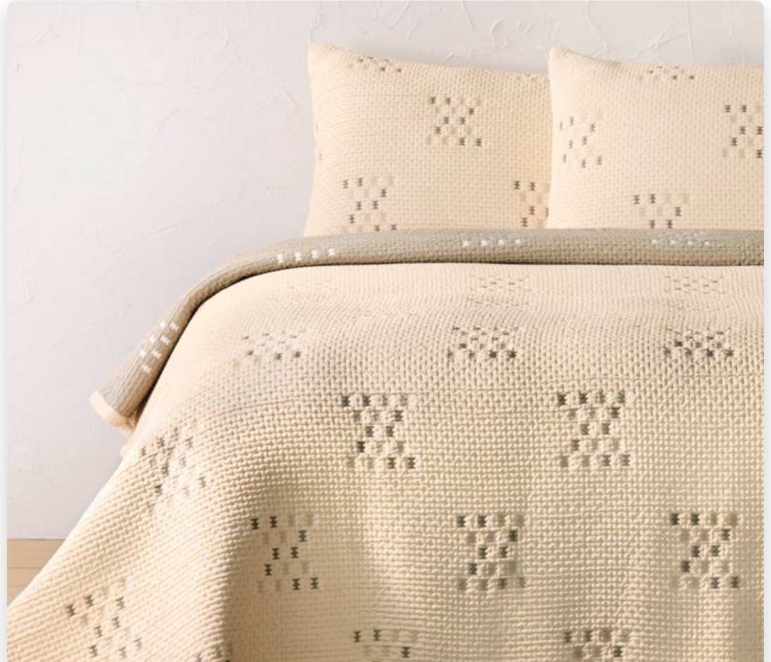 Twin/Twin Extra Long Gauze Matelasse Quilt And Sham Set Ivory - Opalhouse
