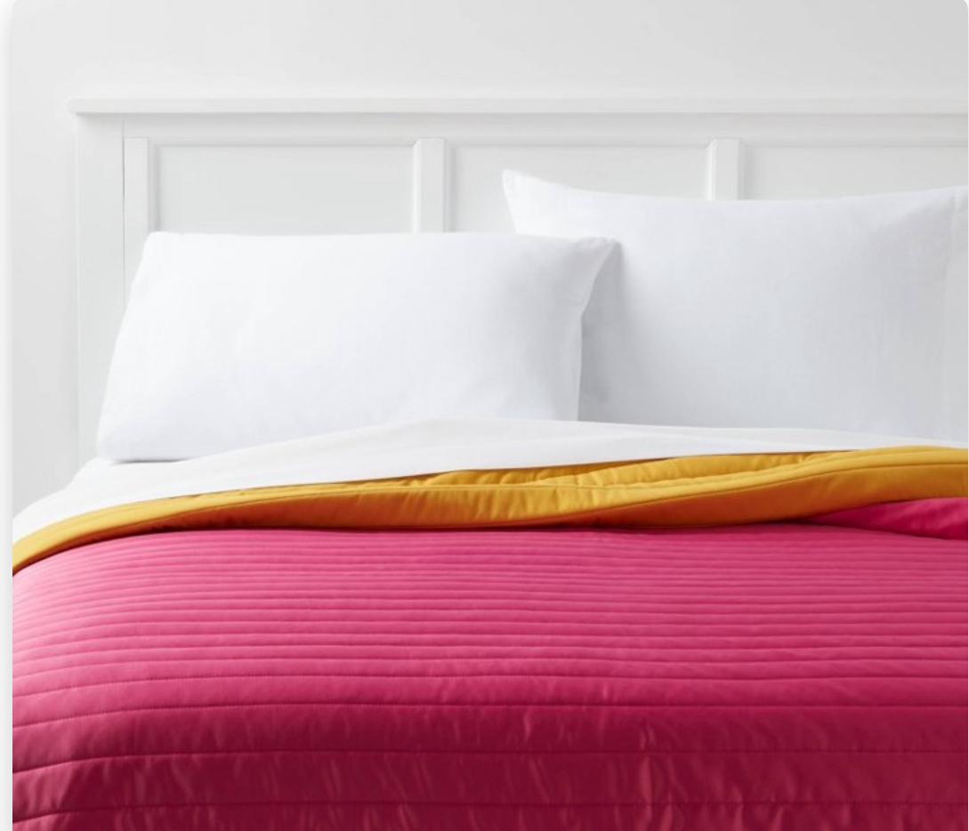 Twin/ Twin Extra Long Satin Quilt Dark Pink - Room Essentials