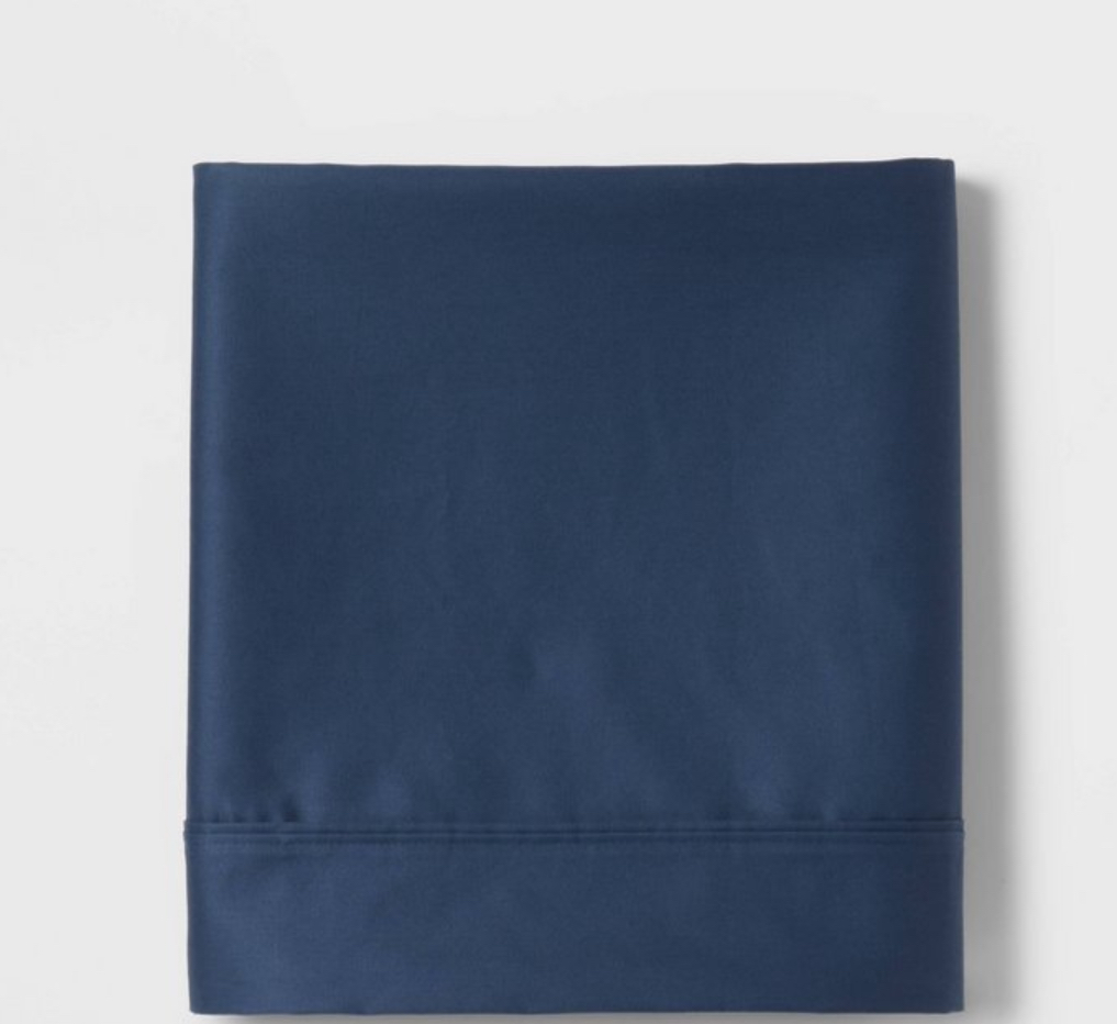 Twin/ Twin XL 400 Thread Count Performance Flat Sheet Metallic Blue -Threshold