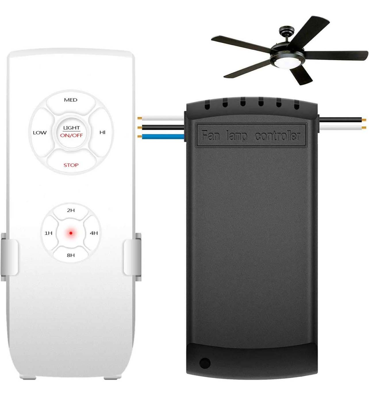 Universal Ceiling Fan Remote Control Kit 3-in-1 Ceiling Fan Light Timing & Speed Wireless Remote Control and Receiver Kits for Ceiling Fan Lamp