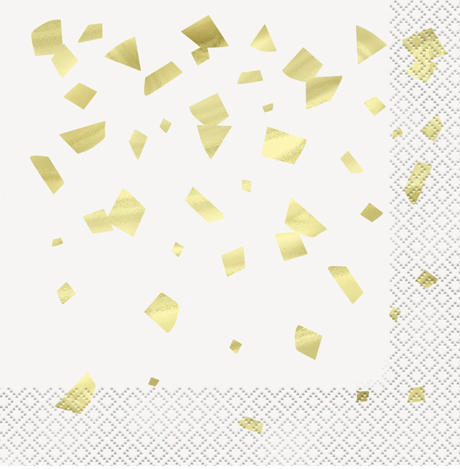 Way to Celebrate! Gold Terrazzo Paper Luncheon Napkins, 6.5in, 16ct