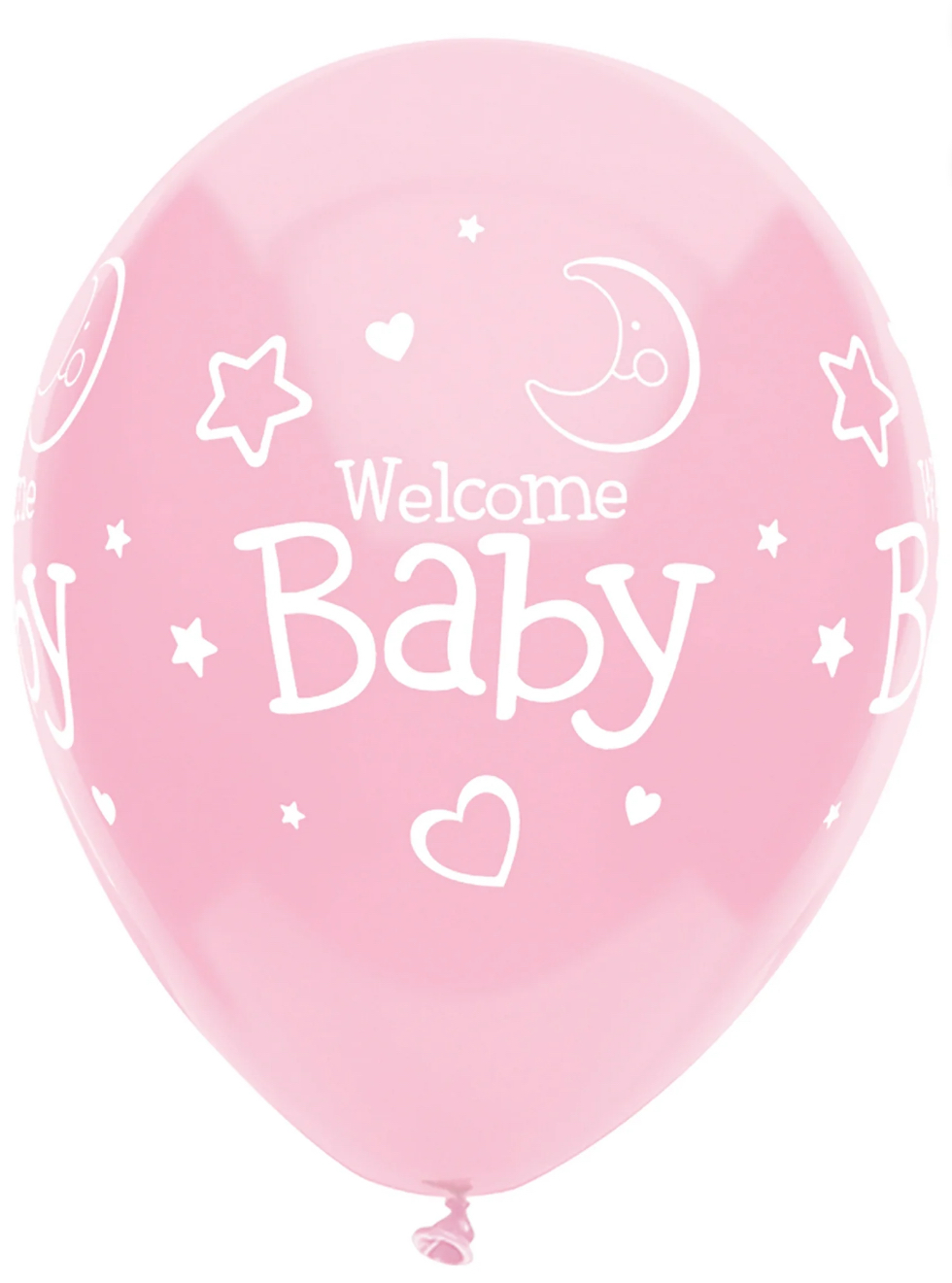Way to Celebrate Pink Welcome Baby Girl 12" Balloons, 8-Count, All Ages