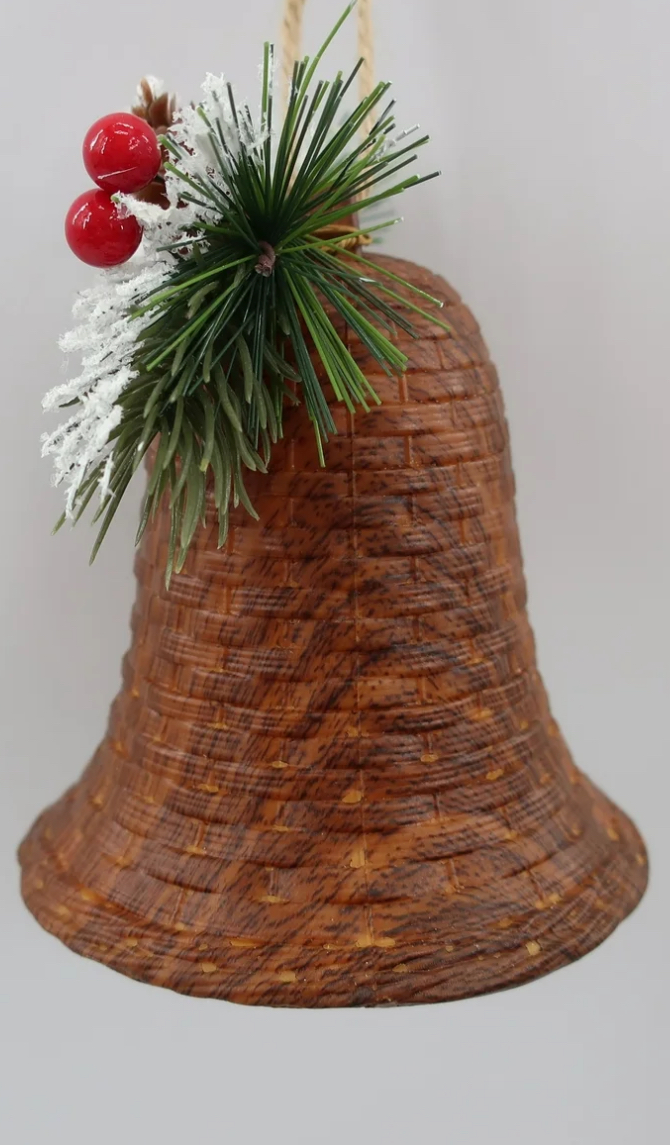 Wooden-Like Lodge Liberty Bell Decorative Ornament, 0.0838 lb, by Holiday Time