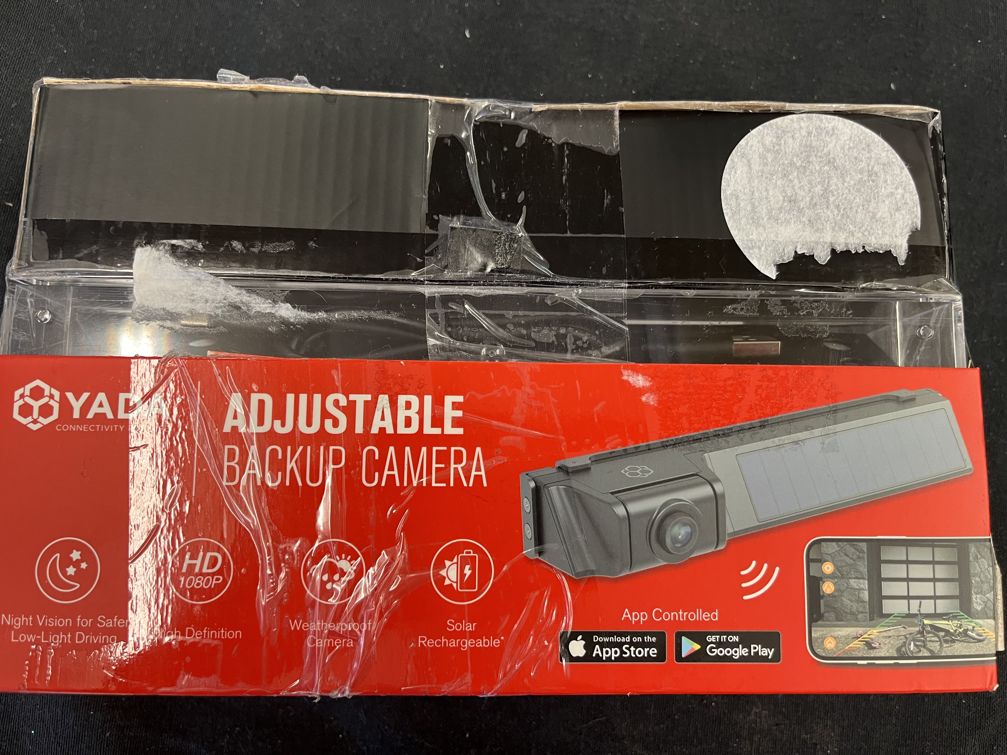 YADA 1080P Full HD Wireless Portable Backup Camera, App Controlled via Bluetooth and Wi-Fi on Phone, Solar Powered Wireless Charging, Universally Compatible, Easy Installation, Black