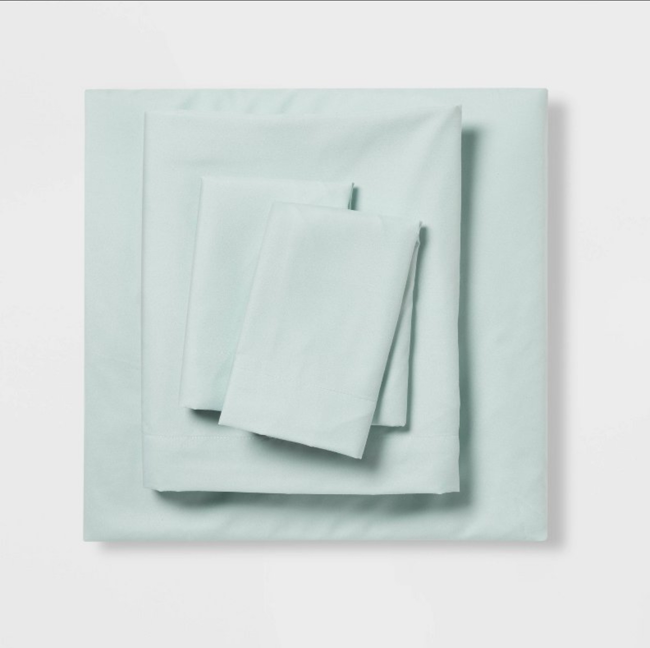 Queen Microfiber Sheet Set Mint - Room Essentials™: Polyester, 170 Thread Count, Includes 2 Pillowcases & Fitted Sheet