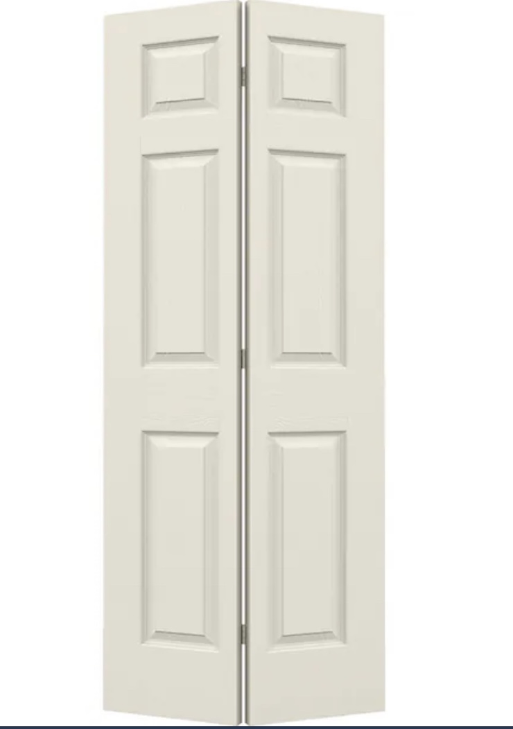 RELIABILT 24-in x 80-in Primed 6-panel Textured Hollow core Primed Molded composite Closet Bifold Door