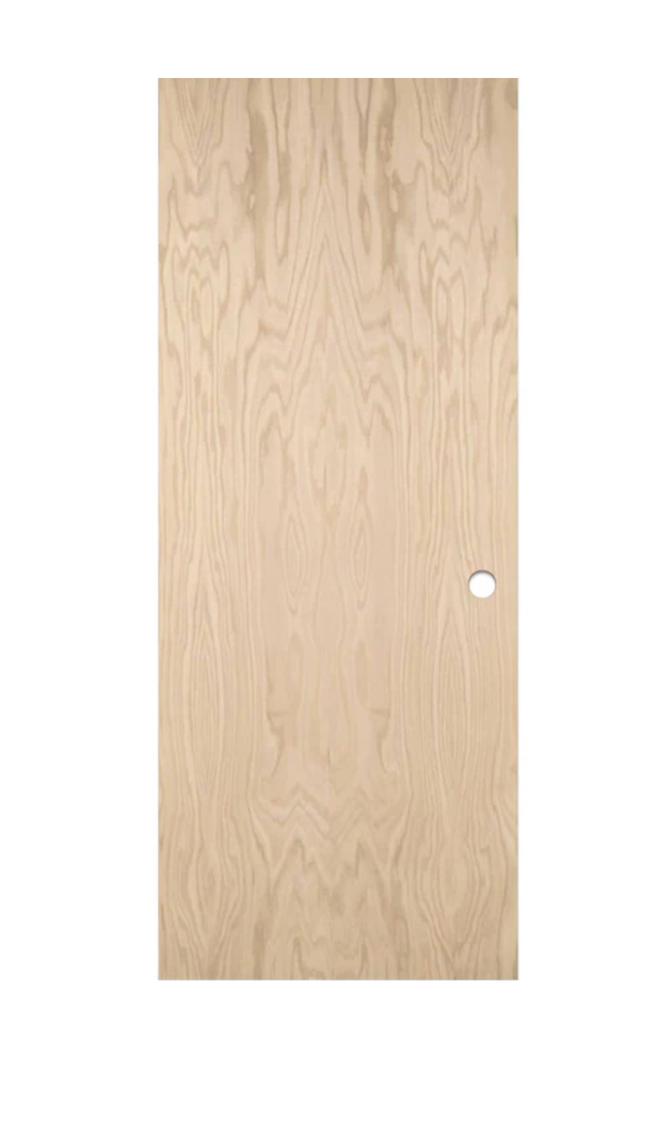 RELIABILT 28-in x 80-in Brown/Unfinished Flush Hollow core Unfinished Oak Wood Slab Door with Lockset Bore
