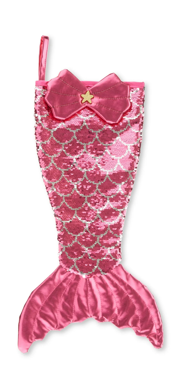 Reversible Fuchsia & Silver Sequin Mermaid Christmas Stocking, 20", by Holiday Time