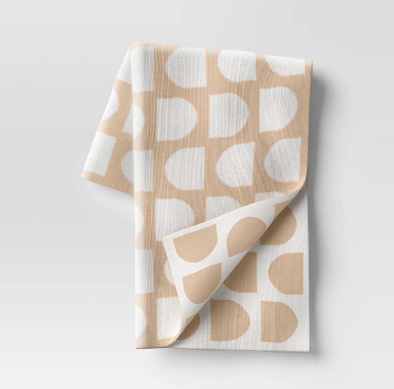 Reversible Knit Geo Throw Blanket Neutral/ Ivory - Threshold™: Midweight Jacquard Fabric, 50x60"