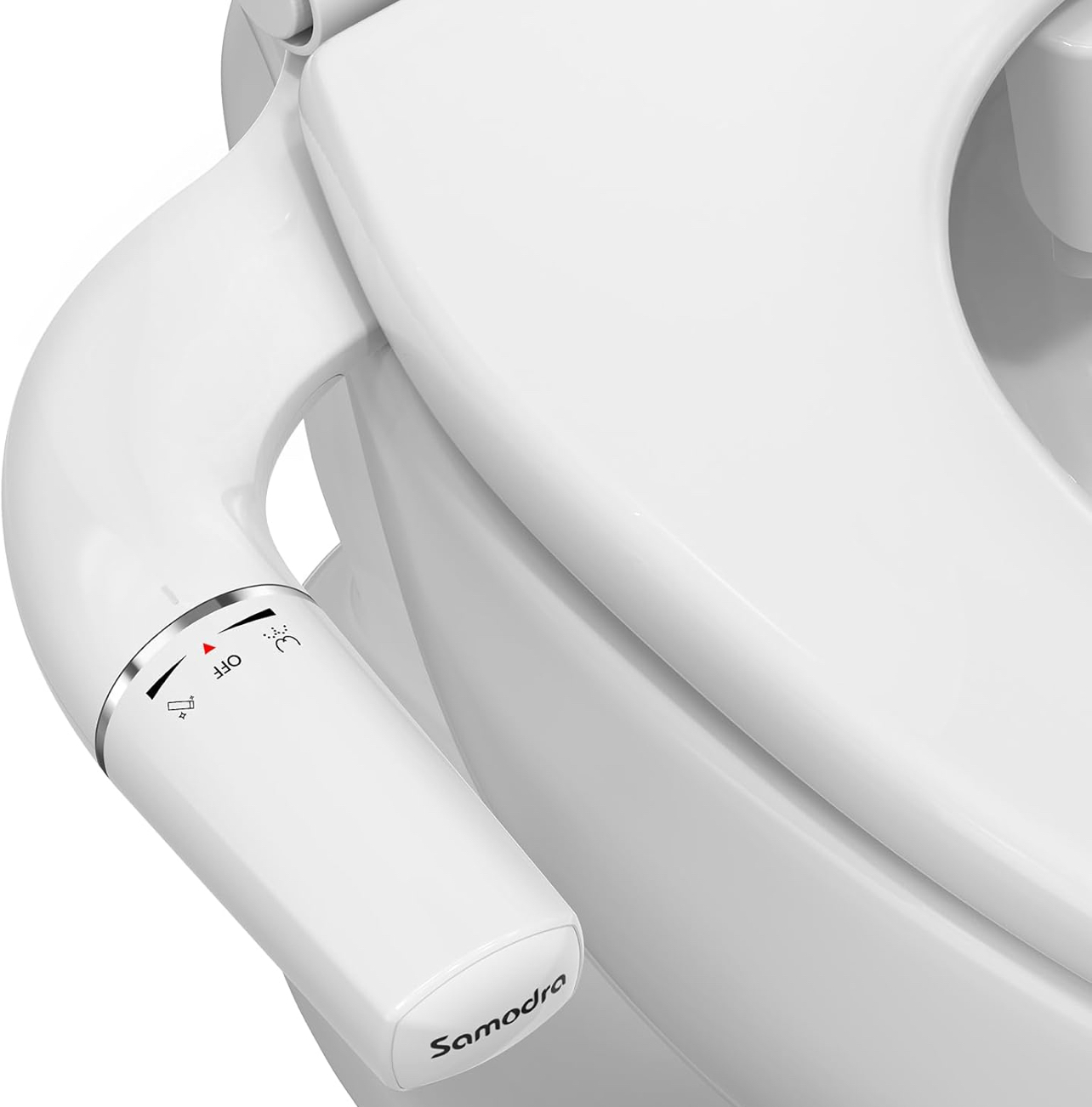 SAMODRA Ultra-Slim Bidet Attachment for Toilet - Self Cleaning Nozzle Hygienic Bidets for Existing Toilets with Adjustable Water Pressure Fresh Water Sprayer - Easy to Install