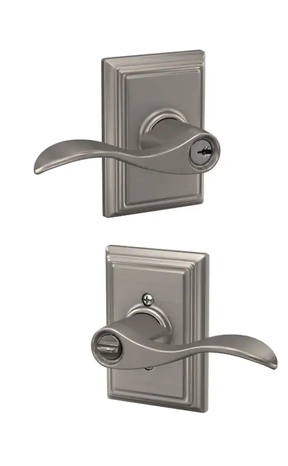 Schlage Accent-Addison Satin Nickel Universal Exterior Keyed Entry Door Handle