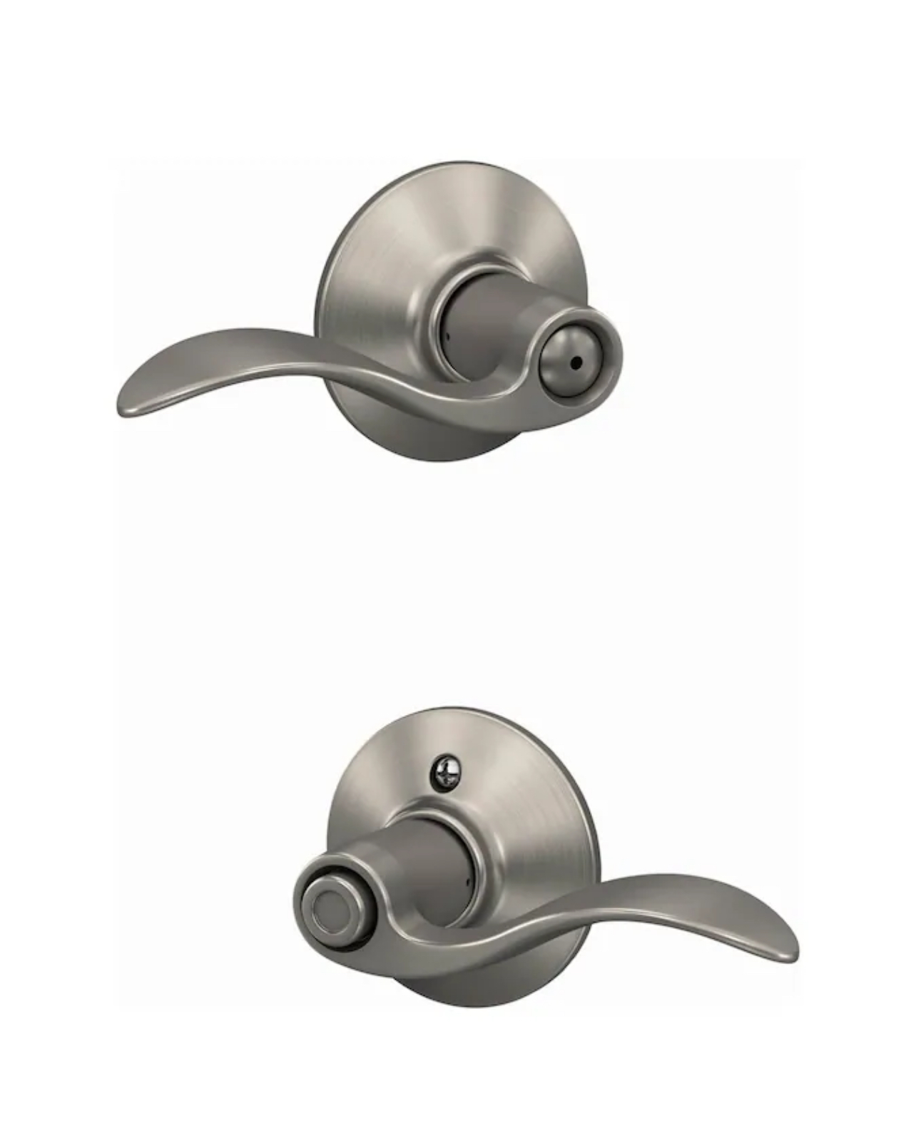 Schlage Accent Satin Nickel Universal Interior Bed/Bath Privacy Door Handle