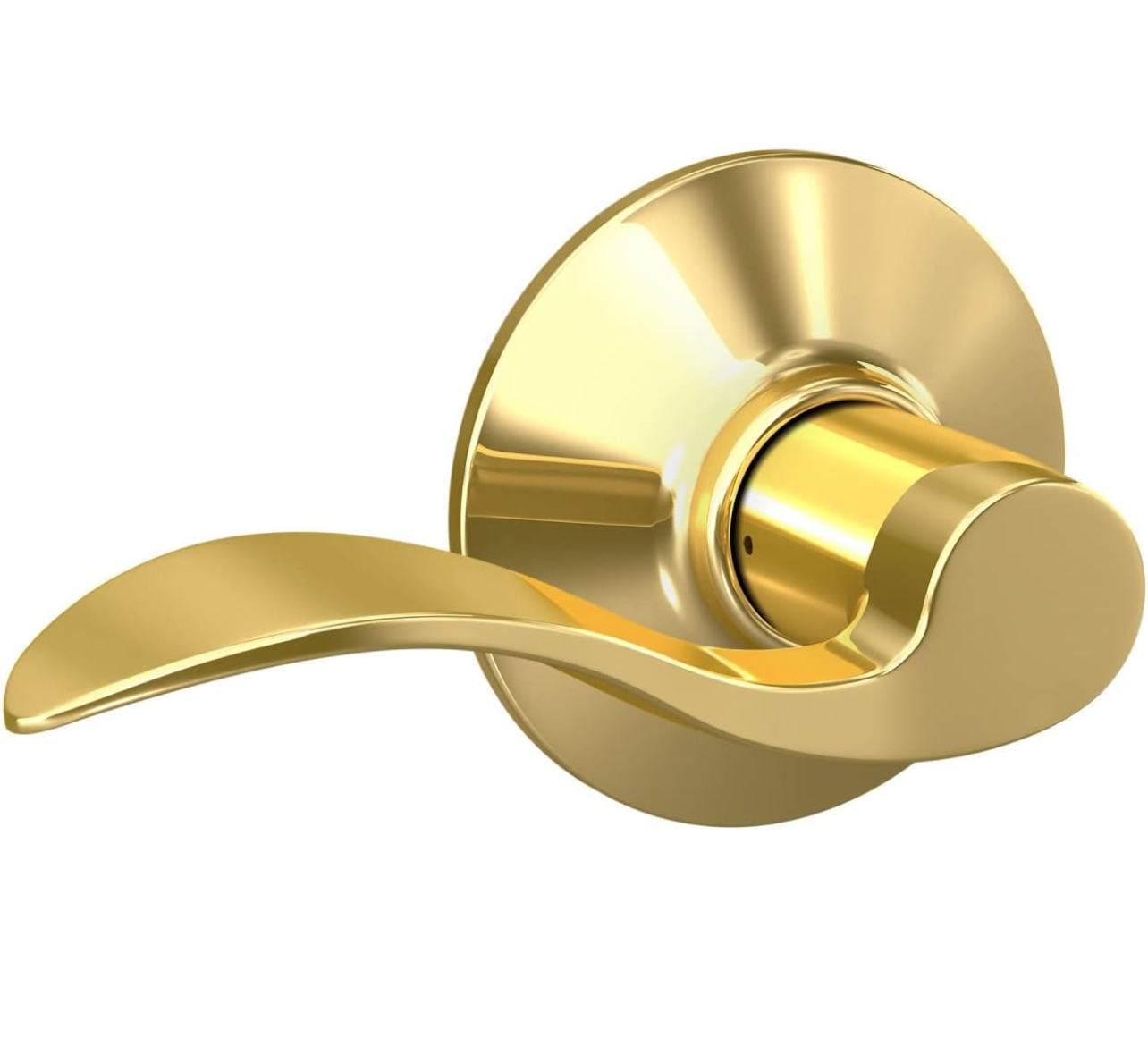 Schlage F10 ACC 605 Accent Door Lever, Hall & Closet Passage Lock, Bright Brass