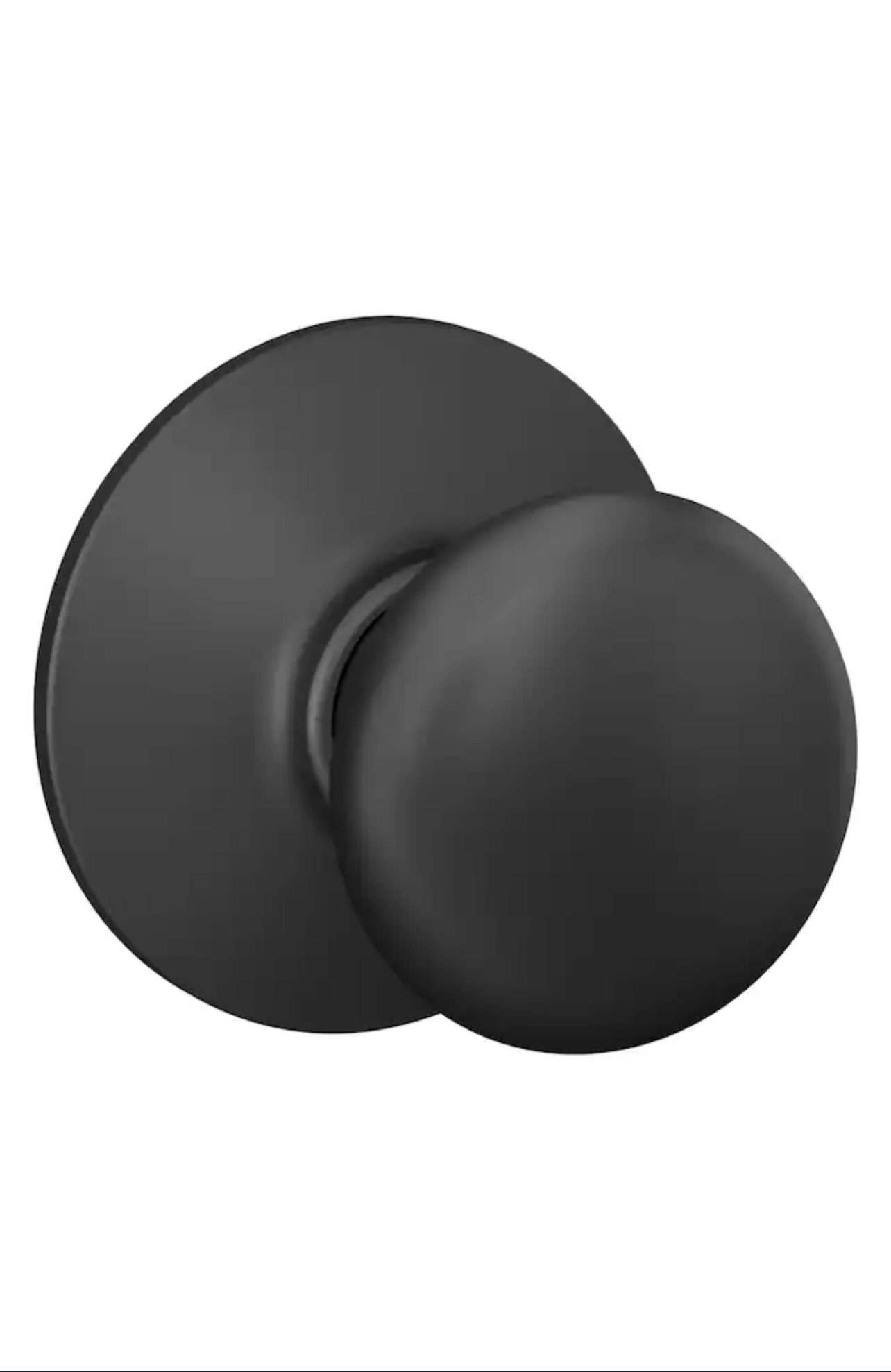 Schlage Plymouth Matte Black Interior Hall/ Closet Passage door knob Single pack