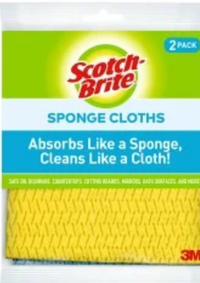 Scotch Brite 9055 Sponge Cloth, 2 Pack