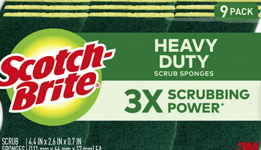 Scotch-Brite Heavy Duty Scrub Sponge, 9 Sponges Total