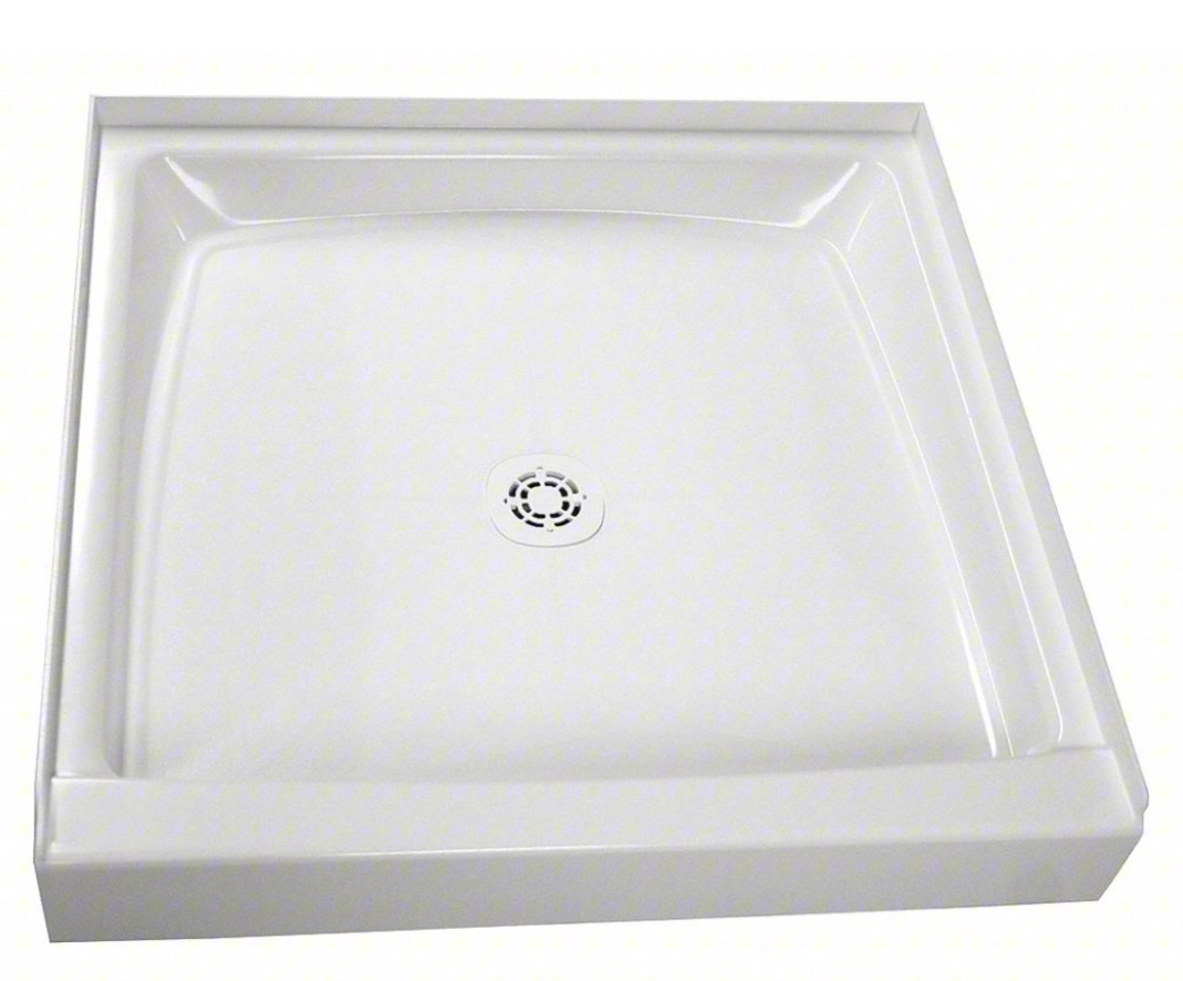 Shower Base: Fiat, Cascade, Molded Stone, Single Threshold, Square, 32 in x 32 in Base Size