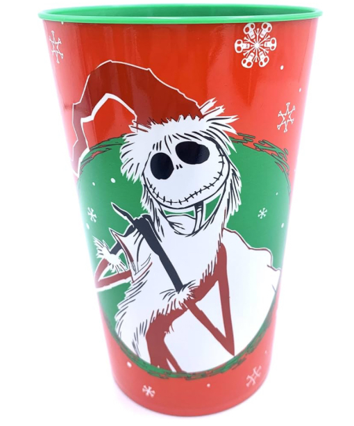 Silver Buffalo Disney Nightmare Before Christmas Jack Skellington Sandy Claws 4 Pack Red Plastic Cup Set, 22 Ounces