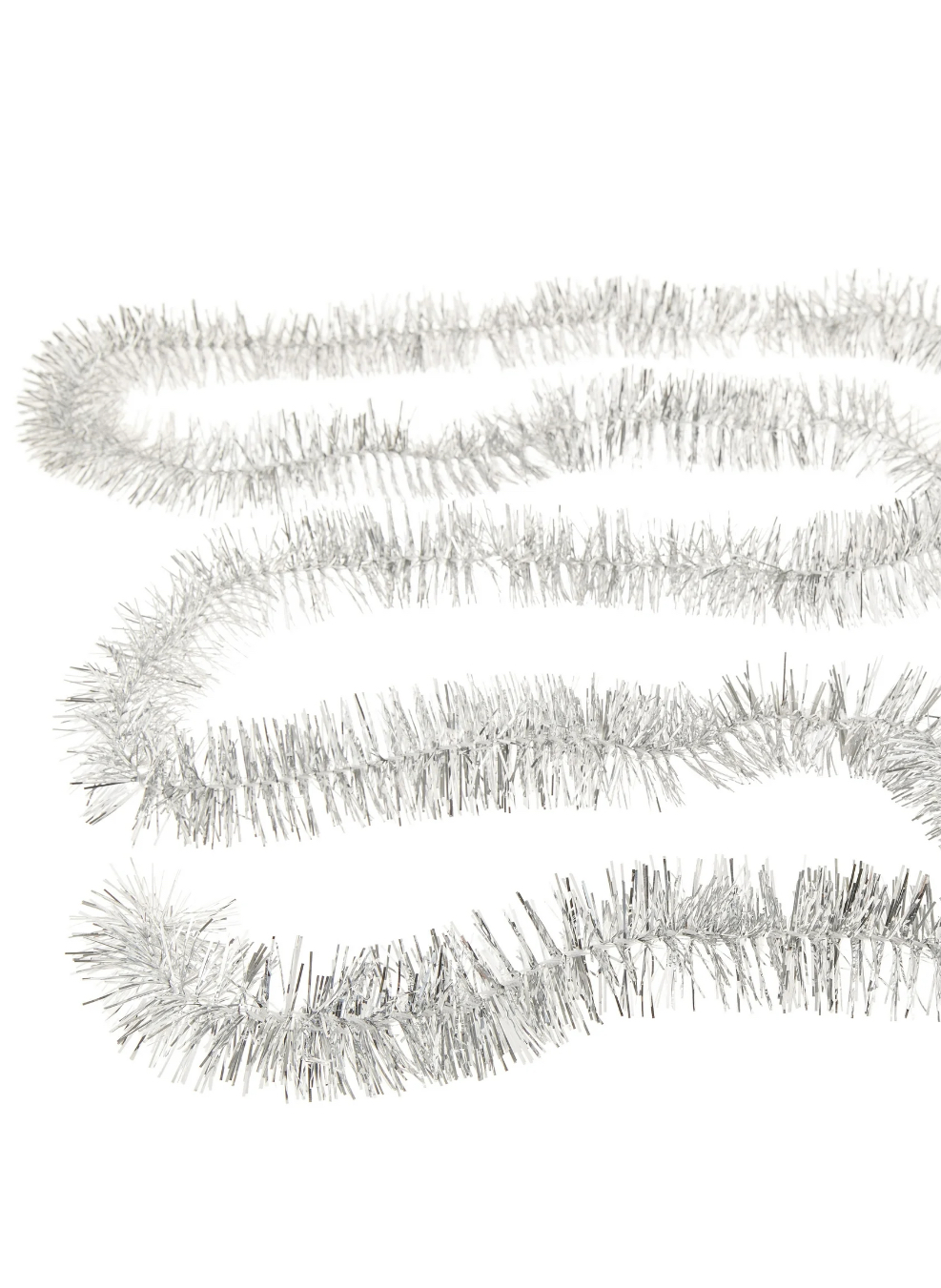 Silver Tinsel Christmas Garland, 12 ft, by Holiday Time