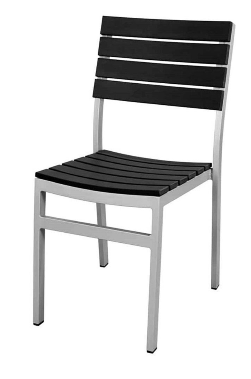 Source Furniture Vienna Aluminum Frame Patio Dining Side Chair in Black