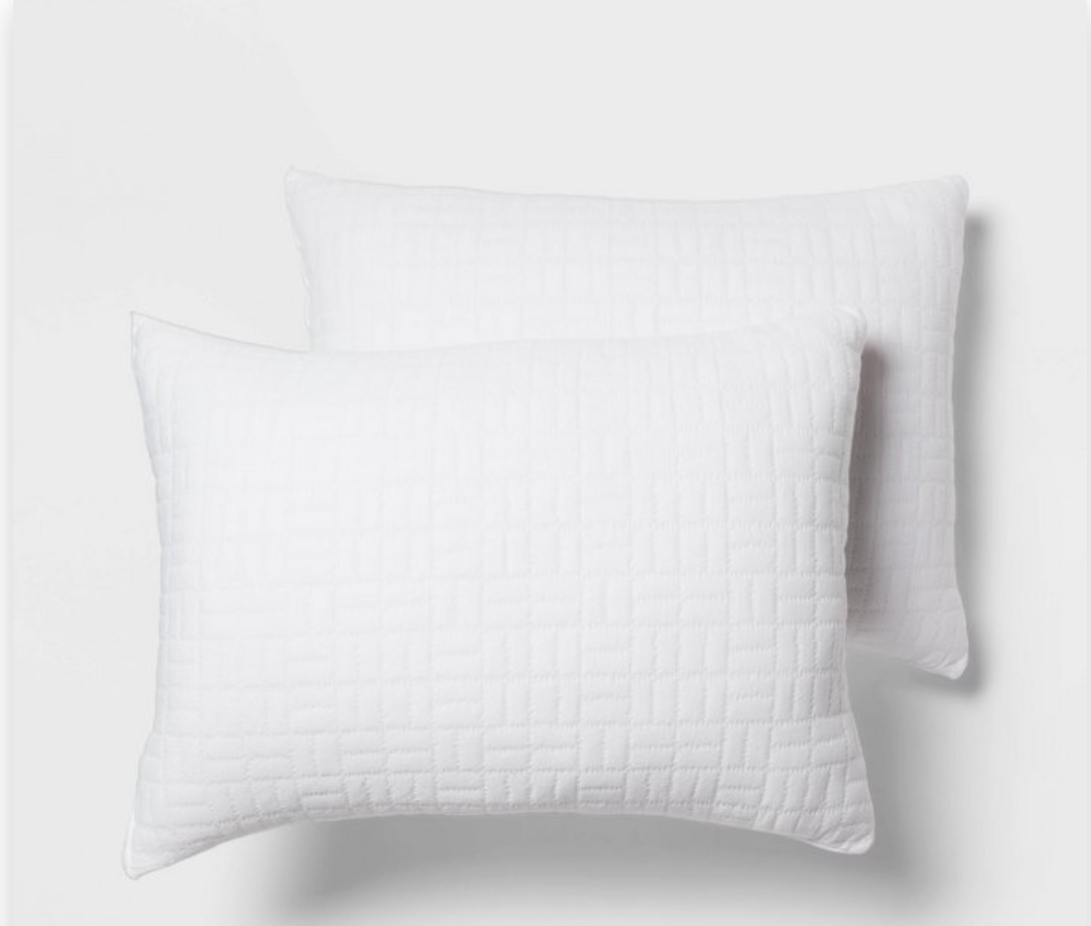 Standard/Queen 2pk Plush Knit Bed Pillows White -Room Essentials