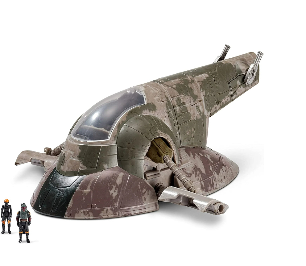Star Wars Micro Galaxy Squadron Boba Fett's Starship - 7-Inch Starship Class Vehicle with 1-Inch Boba Fett and Fennec Shand Micro Figure Accessories