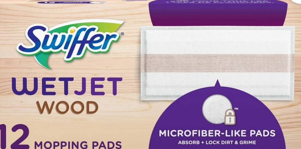 Swiffer WetJet Wood Mop Pad Refill, Fresh Scent, 12 Ct