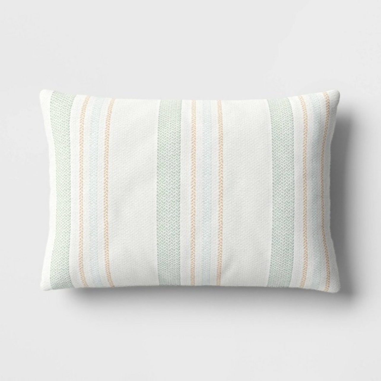 Textured Yarn Dyed Cotton Mint Lumbar Throw Pillow - Room Essentials™: Decorative Rectangle Cushion for Indoor Use