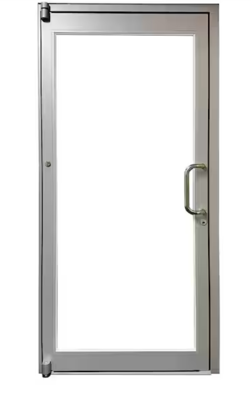 Teza 36 in. x 84 in. Left-Hand/Outswing Anodized Aluminum Prehung Commercial Door