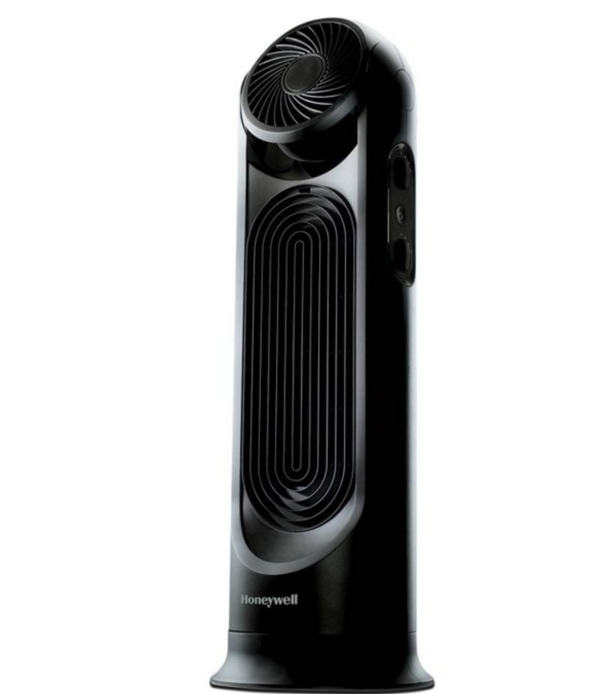 Turbo Force 2 in 1 Tower Oscillating Fan Black: 6 Speeds, Adjustable Tilt, ETL Listed, Electric, Portable