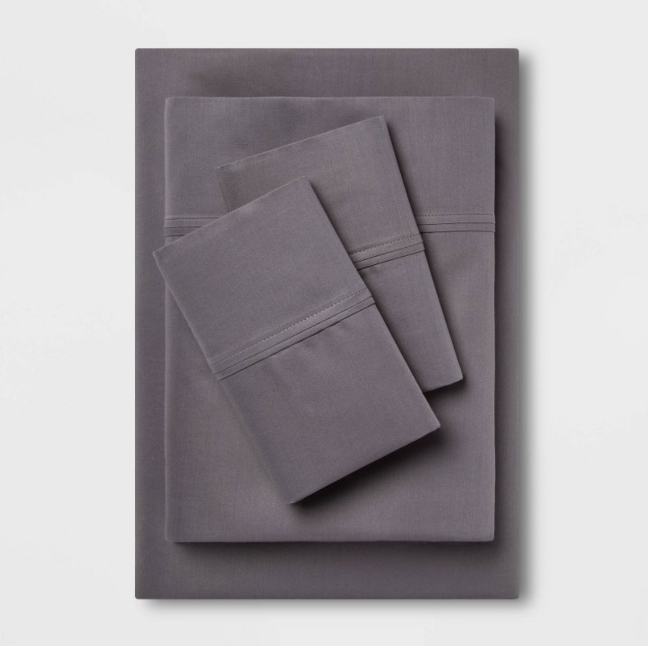 Twin/Twin XL Solid Performance 400 Thread Count Sheet Set Dark Gray - Threshold™: Cotton Sateen, OEKO-TEX Certified
