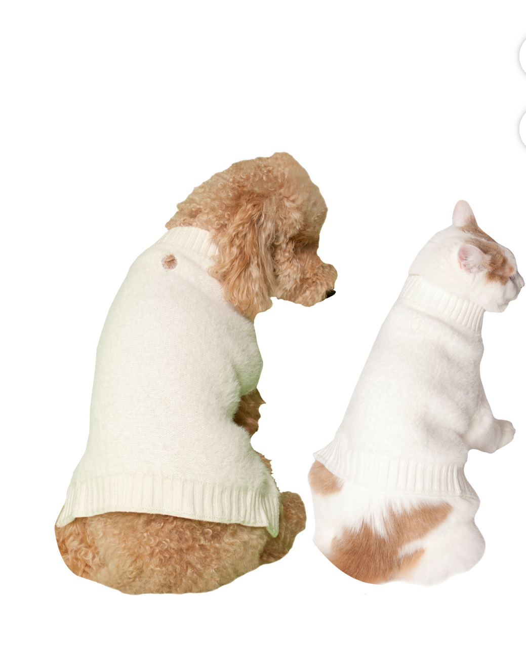 Vibrant Life Holiday Vanilla Fuzzy Fur Dog Sweater and Cat Sweater