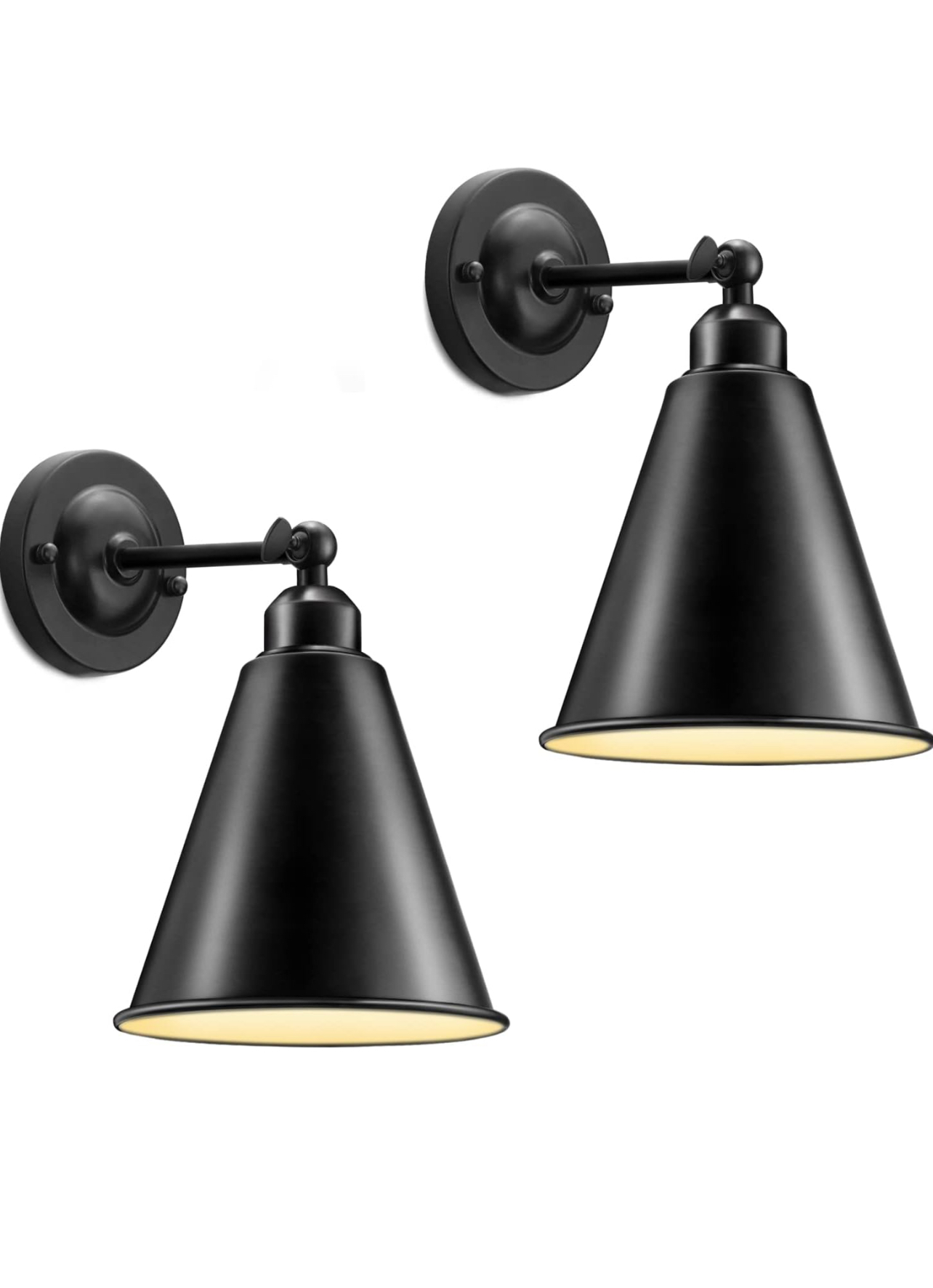 Vintage Wall Sconces, 2PACK Industrial Wall Sconces, Modern Black Wall Sconces Lighting, Wall Sconces Set of Two, 240 Degree Adjustable Antique Arm Swing Wall Lamp for Bedroom Bathroom Hallway Porch