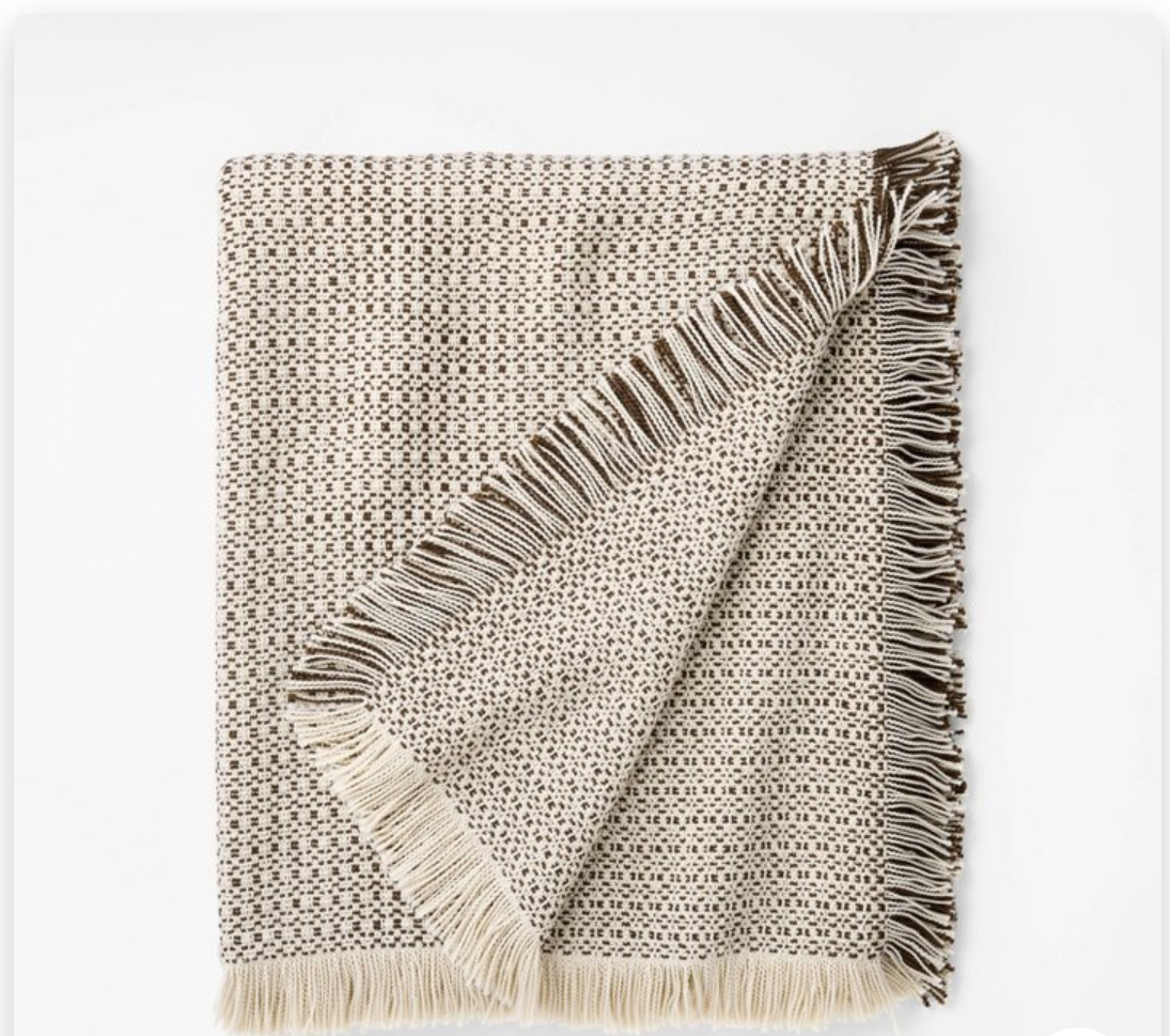 Woven Textural Throw Brown/Cream- Threshold