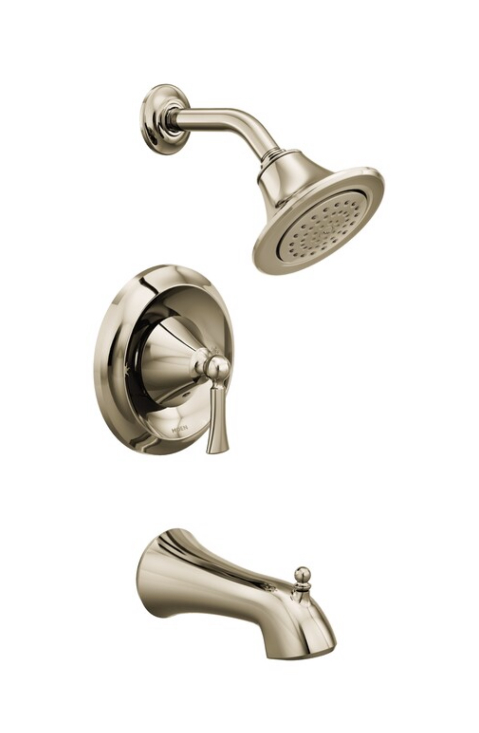 Wynford Polished Nickel 1-handle Single Function Round Bathtub and Shower Faucet (Valve Not Included)