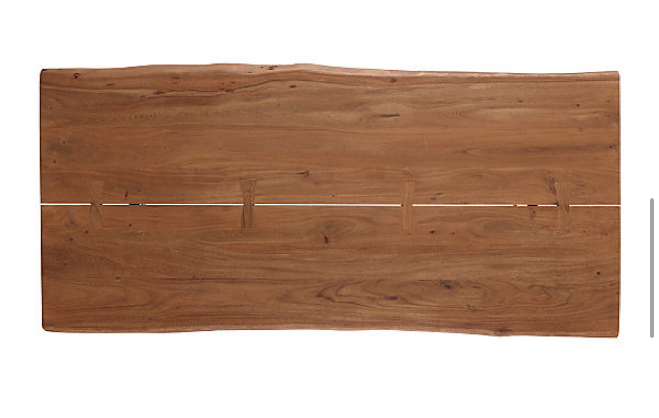 Yukon 102" Warm Acacia Live Edge Solid Wood Dining Table
